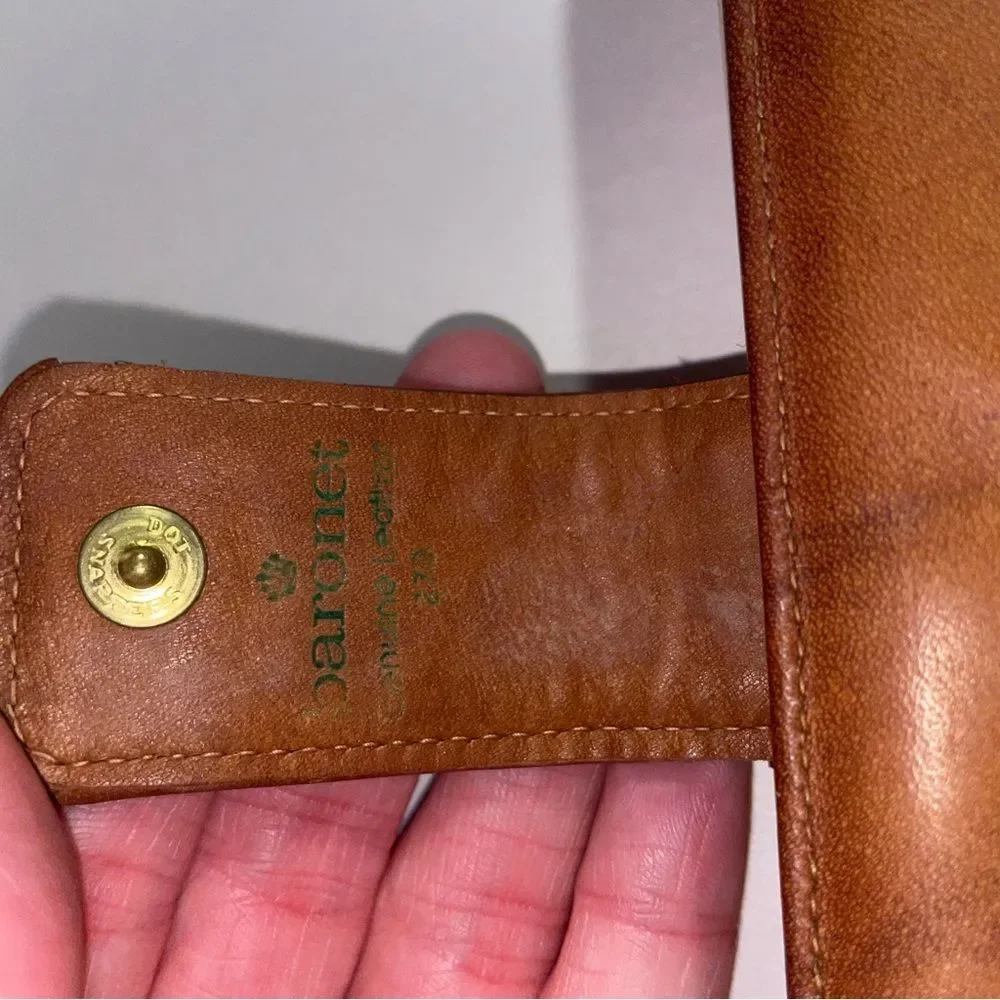 Vintage Baronet Brown Leather Wallet 270 Gold Hardware Large Retro Tooled